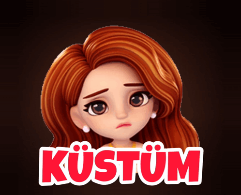 Cartoon Girl With Red Hair Kustum GIF