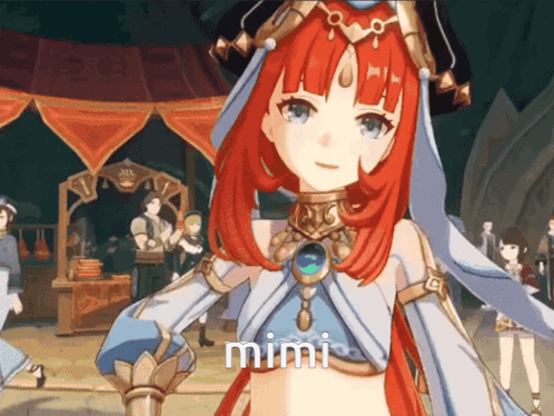 Cartoon Girl With Red Hair Saying Mimi GIF