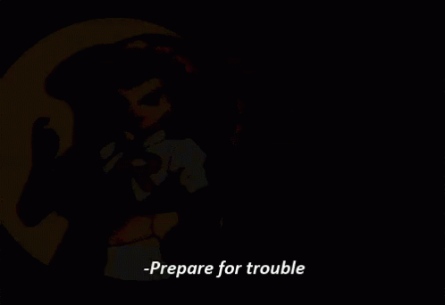 Cartoon Girl with Red Hair Saying Prepare for Trouble