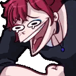 Cartoon Girl with Red Hair Smiling