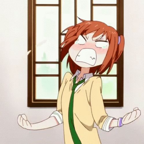 Cartoon Girl with Red Hair Standing