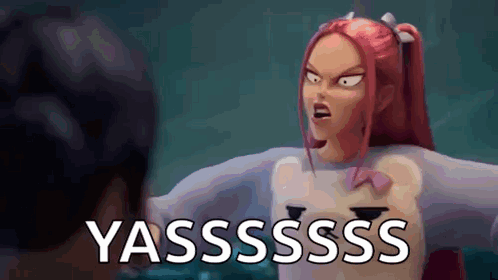 Cartoon Girl With Red Hair Yelling At Man In Teddy Bear Sweater GIF