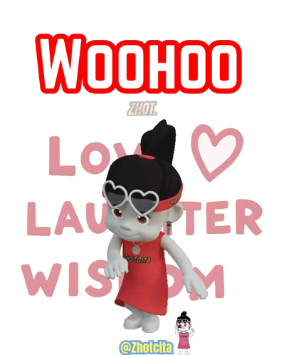 Cartoon Girl With Red Headband Woohoo GIF