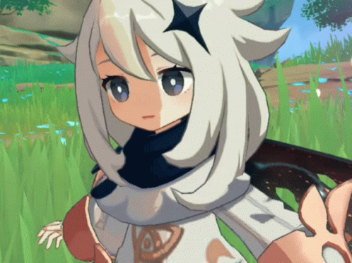Cartoon Girl with Star on Head in Field