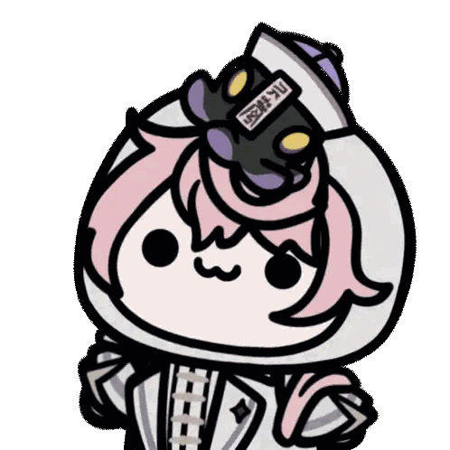 Cartoon Girl With Sticker on Head Saying NC