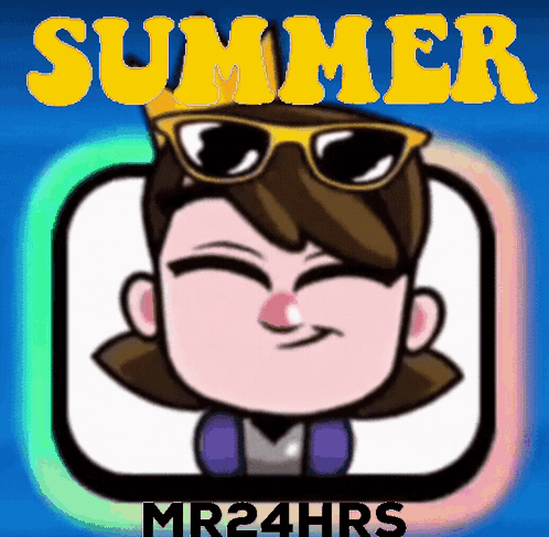 Cartoon Girl With Sunglasses and Crown Summer Mr24hrs