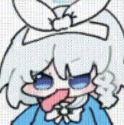 Cartoon Girl With White Hair And Bow Tie Sticking Out Tongue GIF