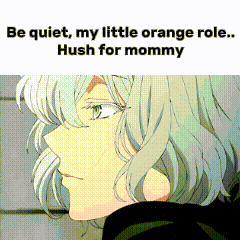Cartoon Girl With White Hair Saying Be Quiet My Little Orange Role Hush for Mommy