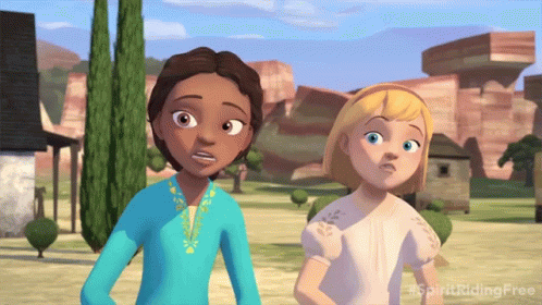 Cartoon Girls Next to Each Other Spirit Riding Free