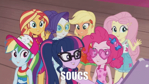 Cartoon Girls Posing With Soucs