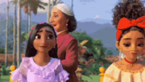 Cartoon Girls Standing Together GIF