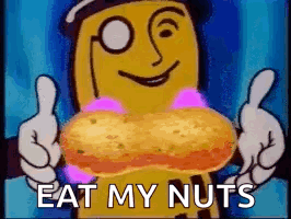 Cartoon Giving Thumbs Up Holding Peanut GIF