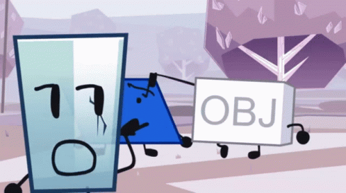 Cartoon Glass and Block Saying Obj