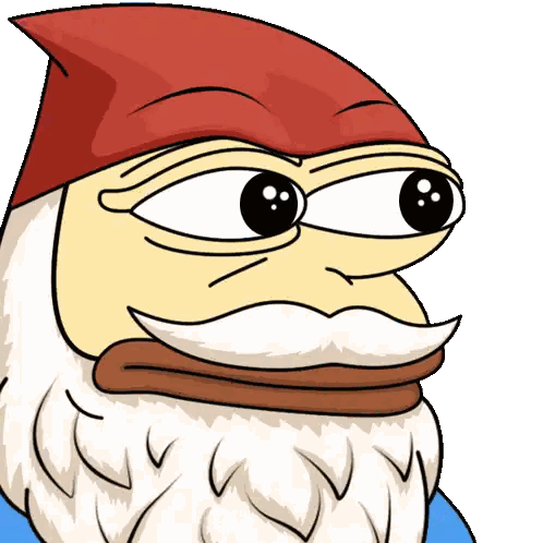 Cartoon Gnome with Red Hat and White Beard