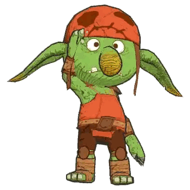 Cartoon Goblin Wearing Helmet