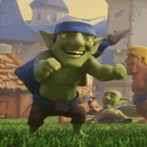 Cartoon Goblin With Blue Headband