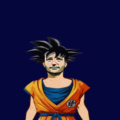 Cartoon Goku with Chinese Writing
