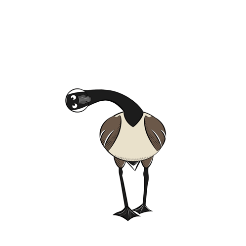 Cartoon Goose in Sweater