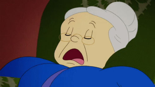 Cartoon Grandma Snoring Sleeping GIF