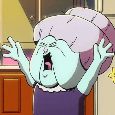 Cartoon Granny Freaking Out Screams GIF