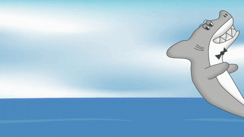 Cartoon Gray Dancing Shark GIF