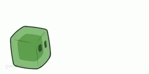 Cartoon Green Cube With Eyes GIF