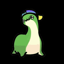 Cartoon Green Duck Wearing Hat