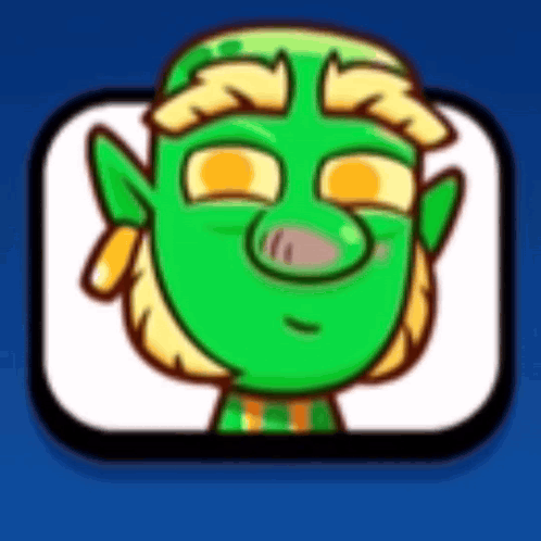 Cartoon Green Face with Yellow Hair