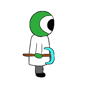 Cartoon Green Head Holding Chair