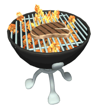 Cartoon Grill With Steak