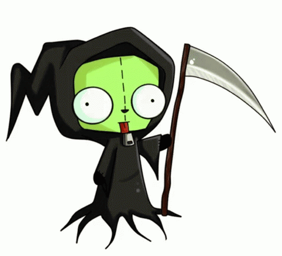 Cartoon Grim Reaper Wide Eyes GIF