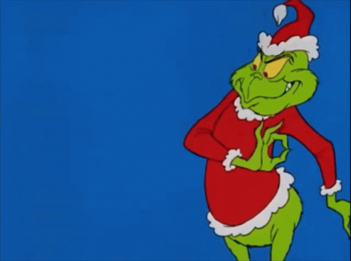 Cartoon Grinch With Santa Hat GIF