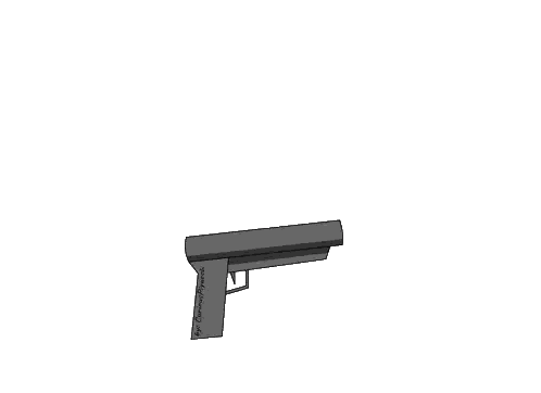 Cartoon Gun Shooting Red Triangle