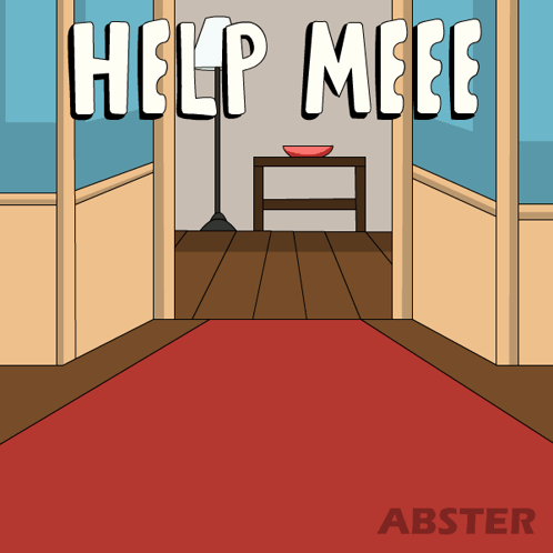 Cartoon Hallway With Help Meee