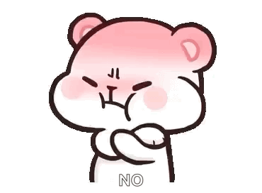 Cartoon Hamster Arms Crossed Saying No GIF