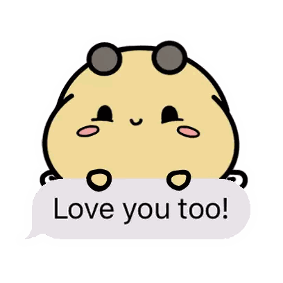 Cartoon Hamster Saying Love You Too