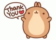 Cartoon Hamster Saying Thank You