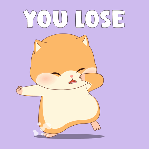 Cartoon Hamster Saying You Lose GIF