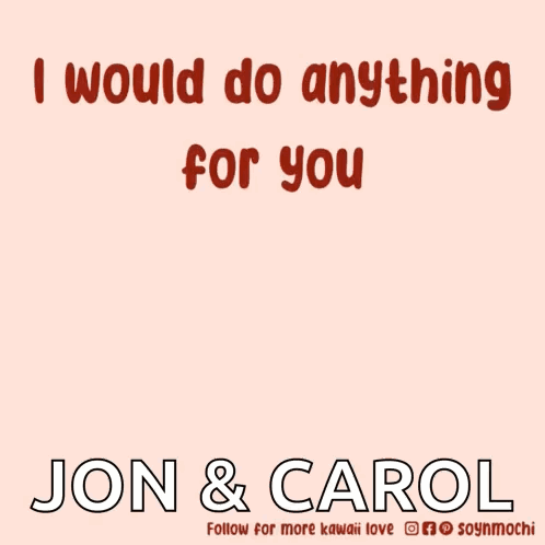 Cartoon Hamster Says I Would Do Anything Jon and Carol