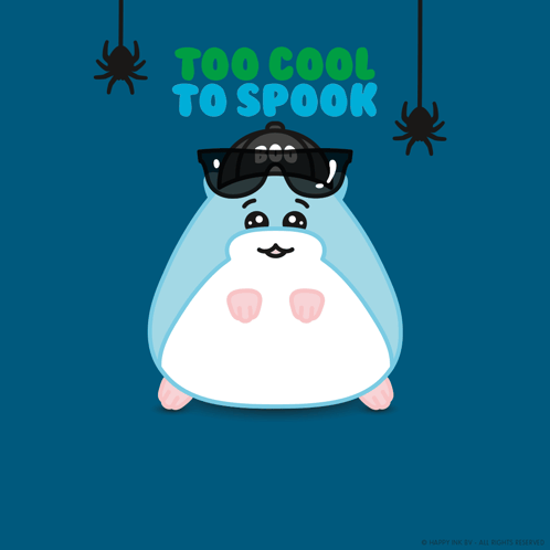 Cartoon Hamster Sunglasses Hat Too Cool To Spook GIF