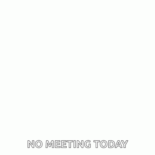 Cartoon Hand Holding Red Stamp Saying No Meeting Today