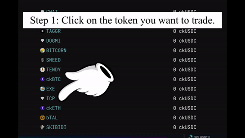 Cartoon Hand Pointing at Trade Token