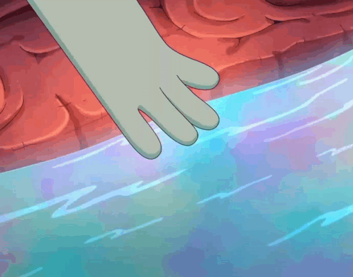 Cartoon Hand Reaching Toward Water