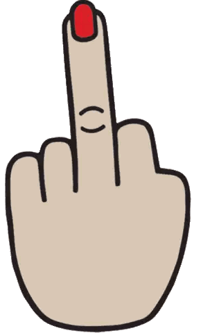Cartoon Hand Showing Middle Finger