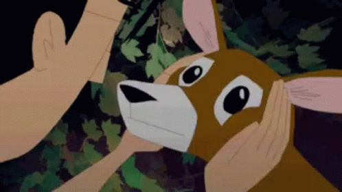 Cartoon Hand Turning Deer Head GIF