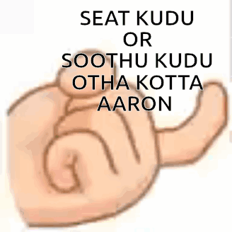 Cartoon Hand With Text seat kudu or soothu kudu otha kotta aaron