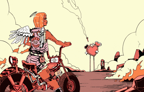 Cartoon Harley Davidson Happy Birthday Death Race GIF