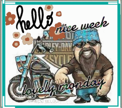 Cartoon Harley Davidson Happy Birthday GIF
