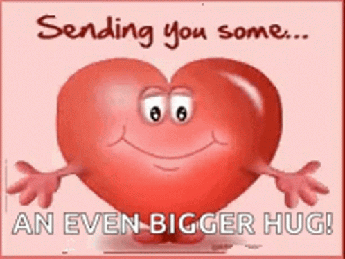 Cartoon Heart Sending Big Hug