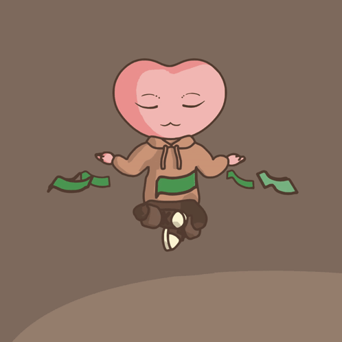 Cartoon Heart Wearing Hoodie GIF